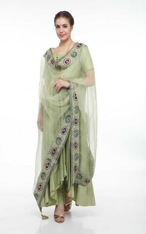 Sarasvi Gota Patti Silk Lehenga Set - Pink